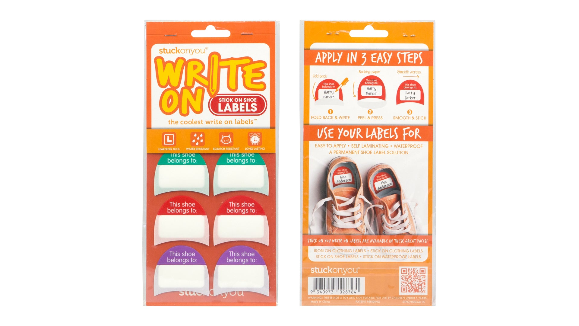 Write On Labels - Stick On Shoe Labels